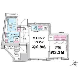 ステラメゾン三軒茶屋 1DKの間取図画像