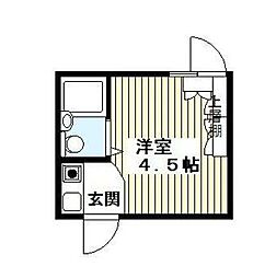 ニューハイツ中目黒 ワンルームの間取図画像
