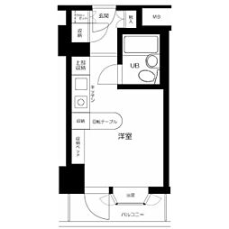 インペリアル南麻布サテライト ワンルームの間取図画像