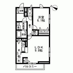 アルファコート日吉 1LDKの間取図画像