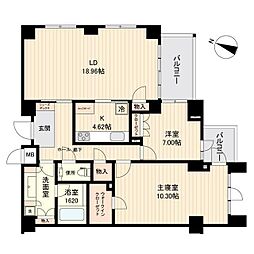 エスティメゾン白金台 2LDKの間取図画像