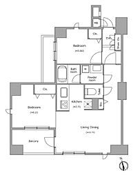 レジディア自由が丘 2LDKの間取図画像