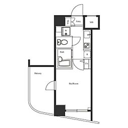 スクエア渋谷 1Kの間取図画像