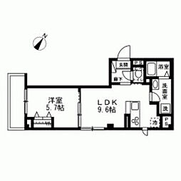 ジェイドYOKOHAMA 1LDKの間取図画像