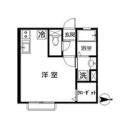 コージーハウス ワンルームの間取図画像