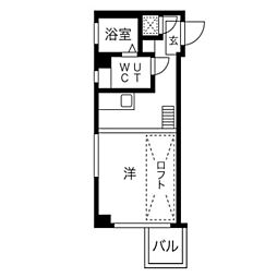 トライアングル旗の台 ワンルームの間取図画像