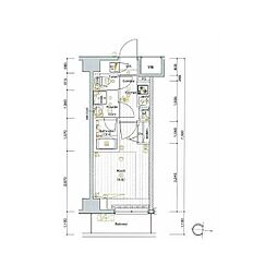 PREMIUMCUBEGNISHIOI 1Kの間取図画像