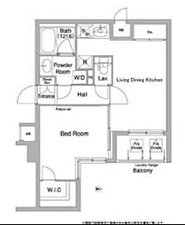 コンフォリア目黒長者丸 1LDKの間取図画像