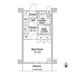 COMFORIA駒場 1Kの間取図画像