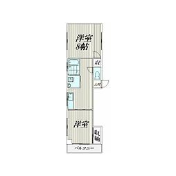 マンション牧野 2DKの間取図画像