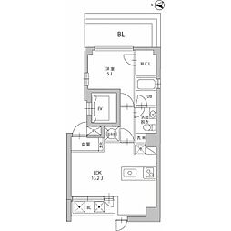 ルーチェ高輪 1LDKの間取図画像