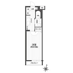 メイクスデザイン用賀 1Kの間取図画像