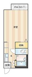 チェリーアベニュー田園調布 1Kの間取図画像