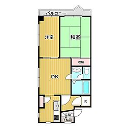 ルーセンス高津 2DKの間取図画像