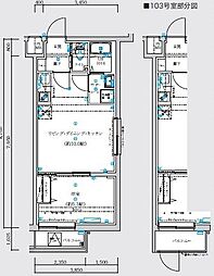 スクエア千鳥町 1LDKの間取図画像
