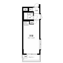 セザール第三日吉 ワンルームの間取図画像