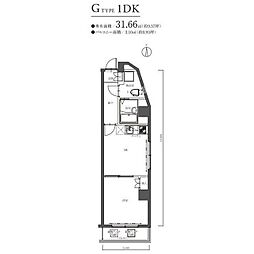 MAXIVヒヨシ 1DKの間取図画像