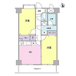 エクレール上池台 2DKの間取図画像