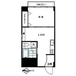 秀和洗足レジデンス 1LDKの間取図画像