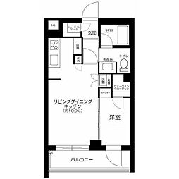 シュロス田園調布南 1LDKの間取図画像