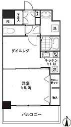 selene自由ケ丘 1DKの間取図画像