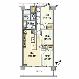 ルピアコート宮前平 3LDKの間取図画像