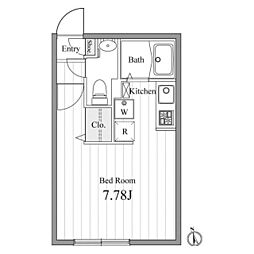 ZESTY松陰神社2 1Kの間取図画像