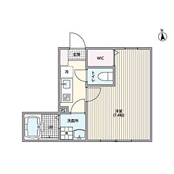 ミハス世田谷 1Kの間取図画像