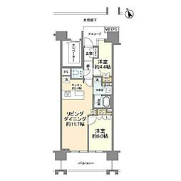 プラウド二子玉川 2LDKの間取図画像