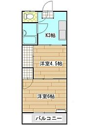 MSコーポラス 2Kの間取図画像