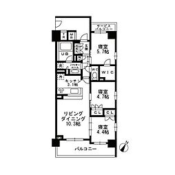 シャンピアグランデ深沢 3LDKの間取図画像
