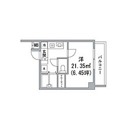 モノハウス下北沢 1Kの間取図画像