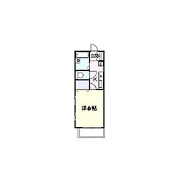 ラプルミエール 1Kの間取図画像