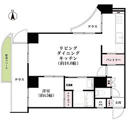 フラッツ景丘 1LDKの間取図画像