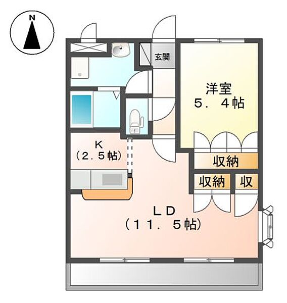 サクラＧ・Ｍハイツ 201｜兵庫県豊岡市九日市中町(賃貸アパート1LDK・2階・44.90㎡)の写真 その2