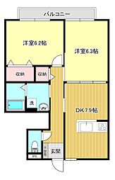 メゾン・ストーク 2DKの間取図画像