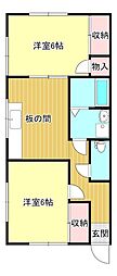 コーポラス陽 2DKの間取図画像