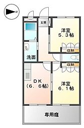 グランディール出石 2DKの間取図画像