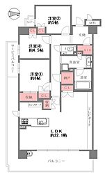 LEBEN千里青山台グランハイ 3LDKの間取図画像