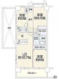 パレス桃山台 3LDKの間取図画像