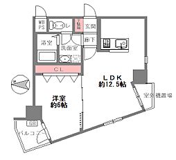 朝日プラザ北畠西 1LDKの間取図画像