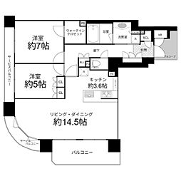 メゾンドール都島ムーンライトタワー 2LDKの間取図画像