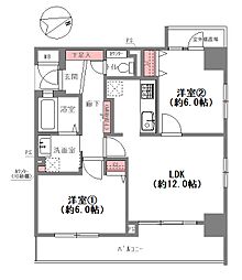エスリード天王寺駅前 2LDKの間取図画像