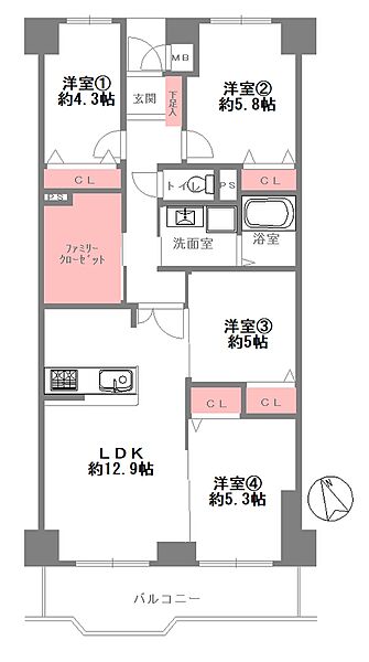 間取りを拡大表示