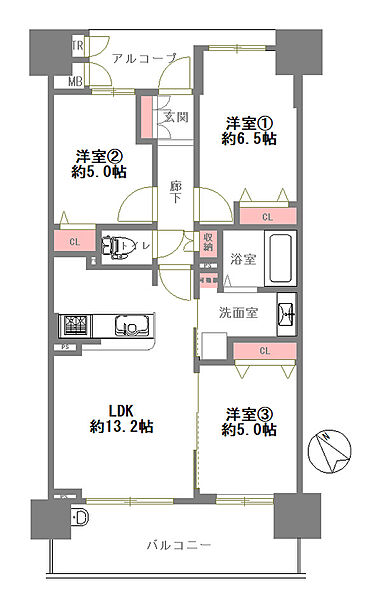 間取りを拡大表示
