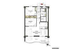 ロッコーマンション京橋川コーポ 2LDKの間取図画像