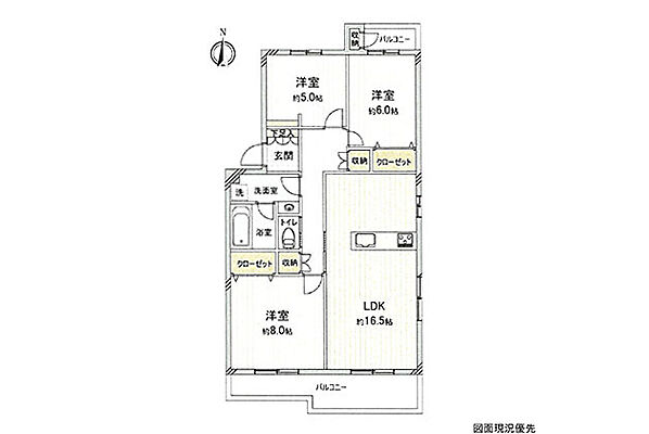 間取り 鈴が峰第4住宅8号棟 3階/-