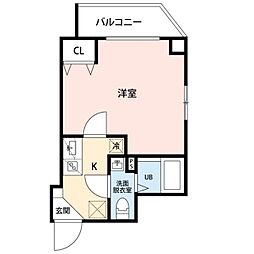 ヒルズ亀有 1Kの間取図画像