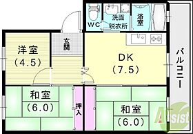 すずらん台コート  ｜ 兵庫県神戸市北区甲栄台1丁目9（賃貸マンション3DK・2階・57.19㎡） その2