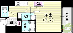 プレサンス神戸元町ベルシオン 1Kの間取図画像